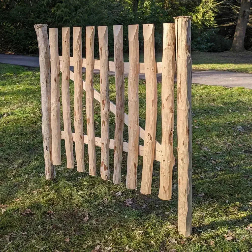 1.2m Chestnut Picket Garden Gate – Rustic Split Hazel with Hinges